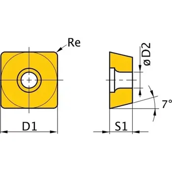 Fréza 3441761 Břitové destičky Optimum S/90° 5 ks