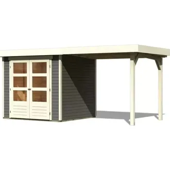 CDATA[Podrobnosti o produktu LG2995 Dřevěný domek KARIBU KERKO 6 (82930) natur LG2995 Vnější rozměr š 302 x h 306 cm.…
PEDDY.cz
![Zahradní stavba LG1763 Dřevěný domek KARIBU ASKOLA 2 + přístavek 240 cm (82904) šedý