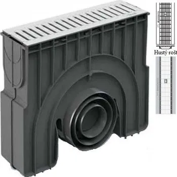 Odvodňovací žlab Technodrain Neomax 150H B125 TPNM150BGS černá 204 x 454 x 500 mm