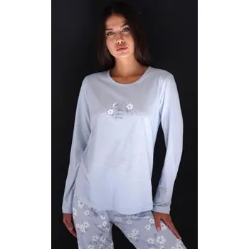 Dámské pyžamo Dámské pyžamo Vienetta Secret Nature světle modrá XL