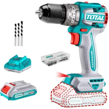 TIDLI20602E Aku vrtací šroubovák s příklepem 20V 2x2,0Ah Total