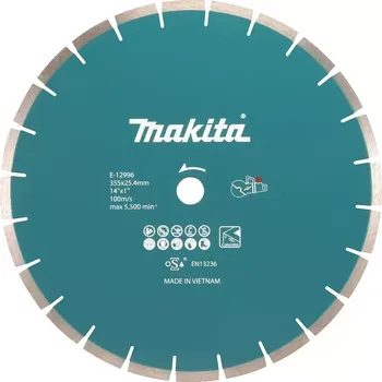 Řezný kotouč E-12996 Kotouč řezný diamantový beton 355x2,8x25,4mm pro aku stroje Makita
