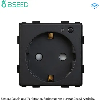Elektrická zásuvka BSEED Modulární Spínač a Zásuvka MODUL: CHYTRÁ ZÁSUVKA ČERNÁ