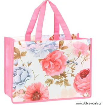 Opakovaně použitelná taška SE ZIPEM KVĚTY 34x25x15 cm