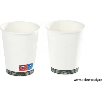 Jednorázové nádobí Papírový kelímek na kávu 210 ml (0,18 l) bílý - Papírový kelíme