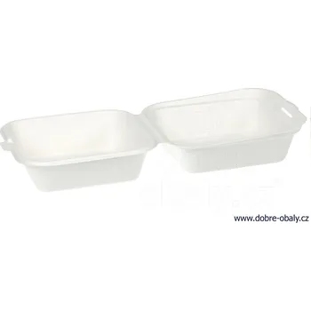 Jednorázové nádobí Kompostovatelný menubox na hamburger 145x145x40/35 mm - Komposto