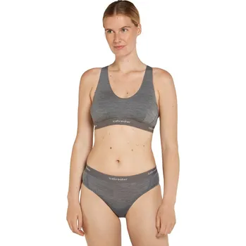 Dámské spodní prádlo Dámská merino podprsenka ICEBREAKER Wmns 125 Cool-Lite Sprite Racerback Bra, Gritstone Heather velikost: M
