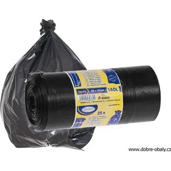 Pytle na odpadky Pytle na odpad 140 l 90x110cm 60y černé 25ks/role - Pytle na odp