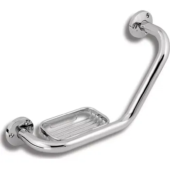 Madlo do koupelny 6165,0 Lomené madlo k vaně s drátěnou mýdlenkou Metalia 1 chrom Novaservis