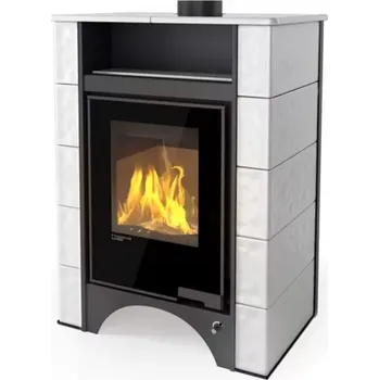 Krbová kamna HSF34-120 Kachlová kamna AQUAFLAM VARIO PERU 11/5kW, kachle bílá, elektronická regulace Flamingo