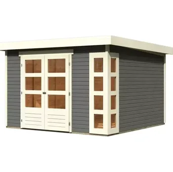 Zahradní stavba LG2996 Dřevěný domek KARIBU KERKO 6 (82931) šedý