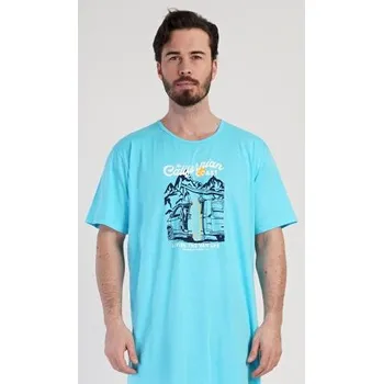 Pánská noční košile Pánská noční košile Vienetta Secret California azurová XXL