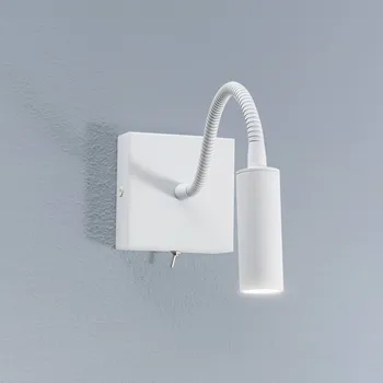 Lampička Argon Nástěnná lampa Ojos, bílá, lampa na čtení, nastavitelná, 33 cm, G9 - Délka ohybného ramene 25 cm; hlava - délka 8 cm, Ø 3 cm; montáž na stěnu - šířka 9 cm, výška 9 cm, hloubka 2,5 cm 1 x 6 W LED - Doprava zdarma