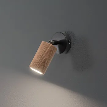 Lampička Luminex Nástěnné svítidlo Nise, 1 světlo, černá ocel, dřevo černá, světlé dřevo 1 x 8 W LED - Doprava zdarma