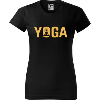 Dámské tričko DOBRÝ TRIKO Dámské tričko s potiskem Yoga Barva: Černá, Velikost: 3XL
