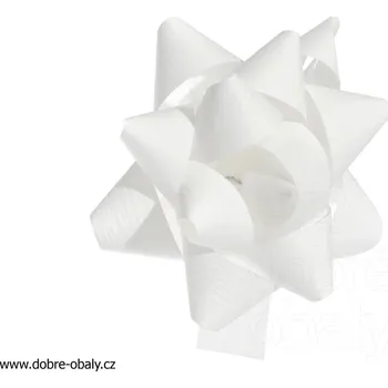 Stuha Dárková rozetka Paper Syntetic 70 mm BÍLÁ