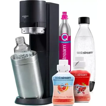 Výrobník sody 98038030 Výrobník perlivé vody DUO+Grep 500ml+Zahradní ovoce 500ml Sodastream DUO Black