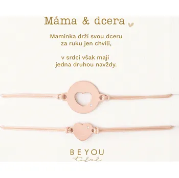 Souprava šperků Dárková karta Máma & Dcera a náramky rose gold