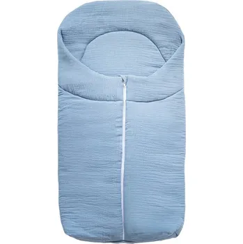 Spací pytel pro miminko Baby R+R Dětský mušelínový spací pytel - zavinovačka na zip Modrá
