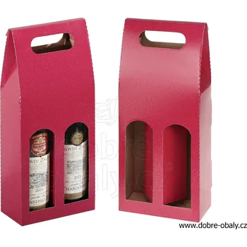 Dárková krabice na 2 láhve ČERVENÁ