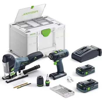 CDATA[Podrobnosti o produktu 576595 Aku oscilační nářadí Festool VECTURO OSC 18 HPC 4,0 EI-Plus 576595 Přesné výřezy…
v 9 obchodech
![Festool T 18+3/PSC 420 HPC I-Set - Aku montážní sada 577630