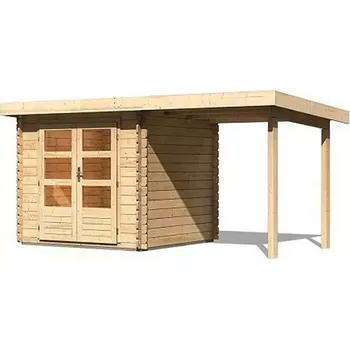 Zahradní stavba LG2806 Dřevěný domek KARIBU BASTRUP 2 + přístavek 200 cm (73290) natur