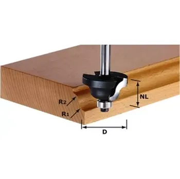 Příslušenství k frézce 491030 Dvojoblouková fréza HW FESTOOL HW S8 D38,1/R6,35/R6,35