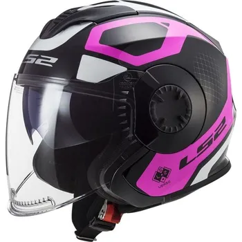 Helma na motorku LS2 OF570 VERSO MARKER MATT BLACK VIOLET (305702375) (Velikost: XL) 305702375