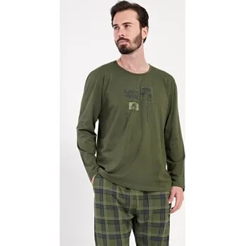 Pánské pyžamo Pánské pyžamo dlouhé Vienetta Secret Sunshine paradise khaki M