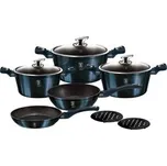 BERLINGERHAUS Sada nádobí s mramorovým povrchem 10 ks Aquamarine Metallic Line BH-1884