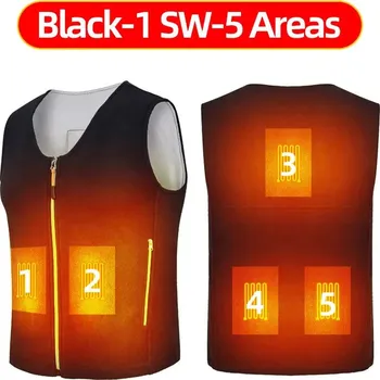 Dámská vesta Hřejivá vesta na zimu Velikost: 3XL, Barva (Varianta): Y05-Černá-5 Areas