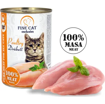 Krmivo pro kočku FINE CAT EXCLUSIVE konzerva pro kočky DRŮBEŽÍ 100% MASA kus a balení: 400g