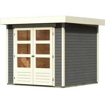 Zahradní domek LG1759 Dřevěný domek KARIBU ASKOLA 2 (82901) tm. šedý