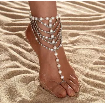 Náramek Prosperk Náramek na nárt s perličkami