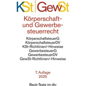Körperschaftsteuerrecht / Gewerbesteuerrecht [DE] (2025, Brožovaná, dtv Verlagsgesellschaft)