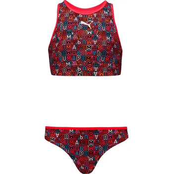 Dívčí plavky PUMA - PRINTED BIKINI SET 1P MU DÍVČÍ DVOJDÍLNÉ PLAVKY RŮŽOVÉ 947062-01128