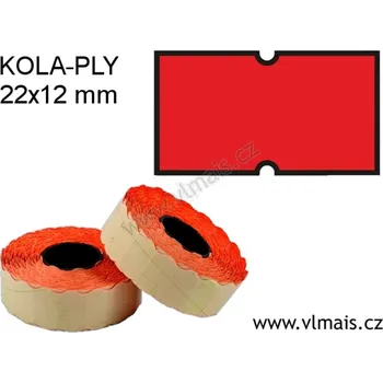 Samolepící etiketa Cenové etikety 22x12mm, červené KOLA-PLY