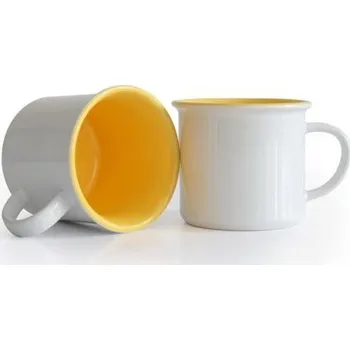 Hrnek pro potisk - 250 ml bílý, žlutý vnitřek