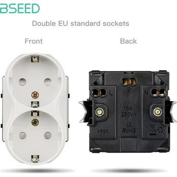 Elektrická zásuvka BSEED Modulární Spínač a Zásuvka MODUL: DVOJ ZÁSUVKA