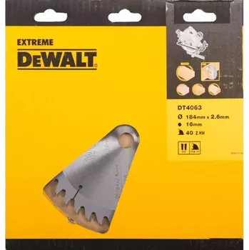 Pilový kotouč DT4063 Pilový kotouč 184x16mm 40z ATB 10° DeWALT