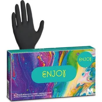 Enjoy rukavice NITRIL IDEAL M černé 3.5g 100ks