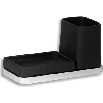 6472,5 Držák skleničky a mýdlenky Metalia 4 černá-chrom Novaservis