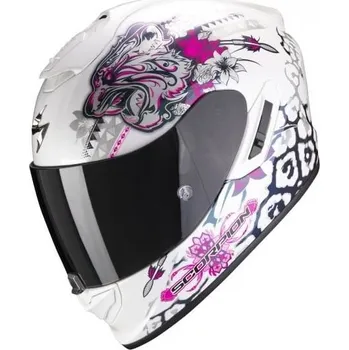 Helma na motorku Moto přilba SCORPION EXO-1400 AIR TOA bílo/růžová (Velikost: L) MCF_13492
