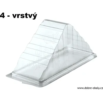 Jednorázové nádobí Sendvič box 4-vrstvý trojúhelník - Sendvič box 4-vrstvý trojúhe