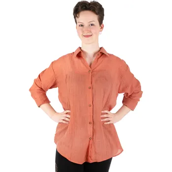 Dámská halenka Bavlněná dámská košile s tříčtvrtečním rukávem Savitree Salmon, jednobarevná, Sittar UNI