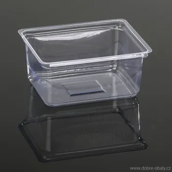 Vanička plastová hranatá 250 ml čirá PVC - Vanička plastová hran