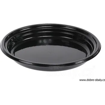 Talíř Vratný plastový talíř EXTRA pevný 22 cm ČERNÝ - Vratný plastový