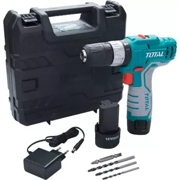 TIDLI1232 Aku vrtací šroubovák s příklepem 12V/2x1,5,0Ah Li-ion Total