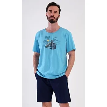 Pánské pyžamo Pánské pyžamo šortky Vienetta Secret Pavel mátová XXL