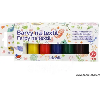 Výtvárné potřeby Barvy na textil, 7 ks